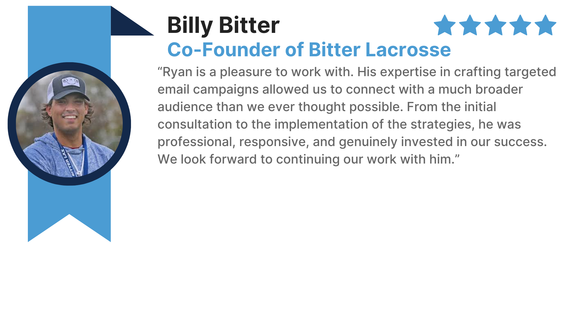 Billy Bitter Testimonial Card